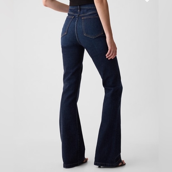 GAP 1969 Flare High Rise Dark Wash Jean size 28 Petite - Picture 3 of 8